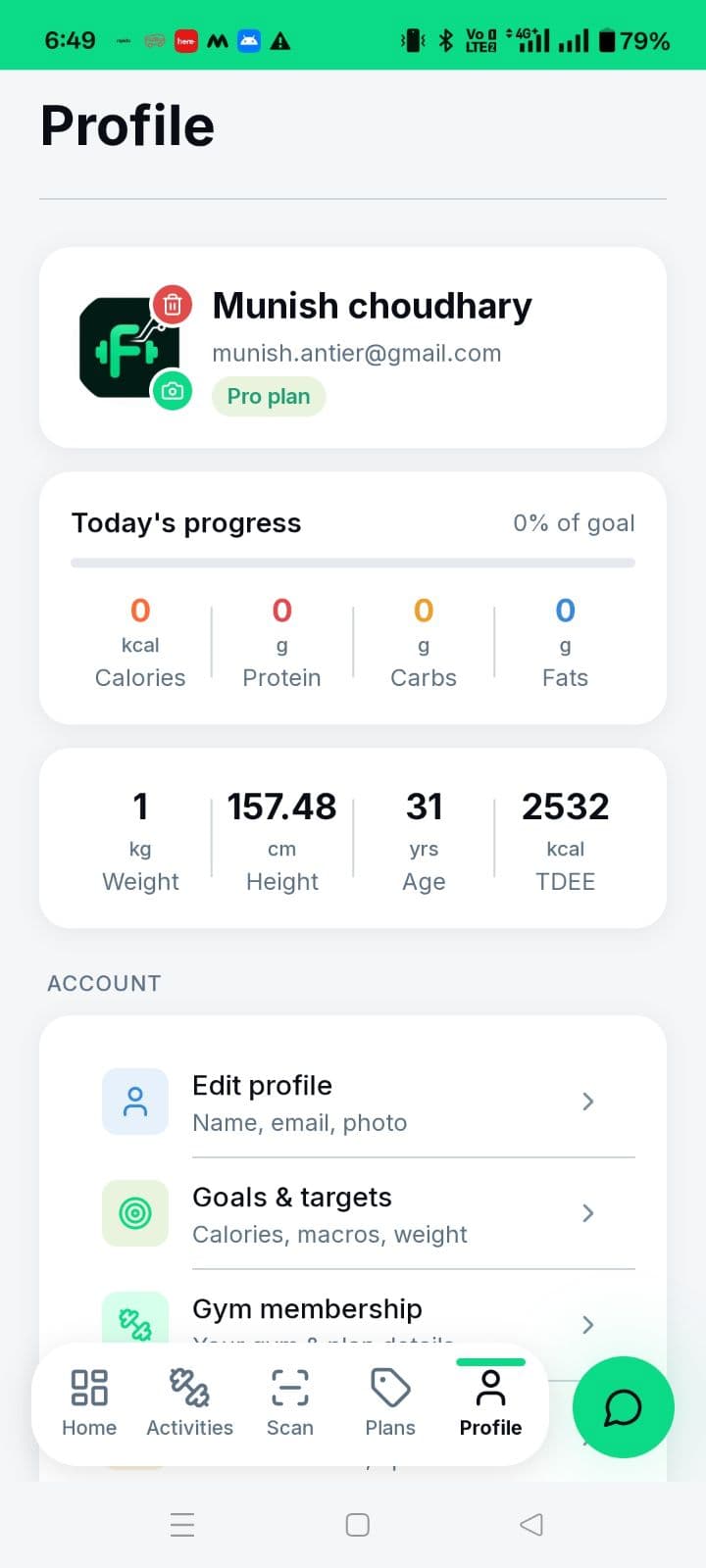 Gym membership check-in & portal